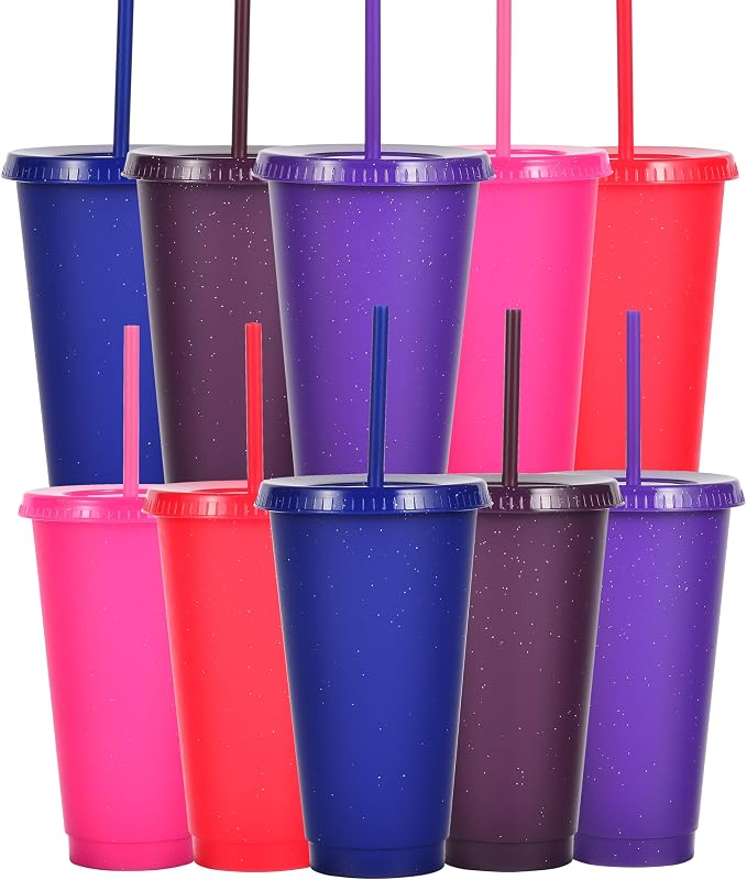 Suertestarry Tumbler with Straw and Lid, Water Bottle Iced Coffee Travel Mug Cup by Suertestarry