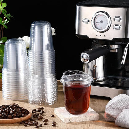 Ziliny 50 Sets Clear Plastic Coffee Cups - Image 2