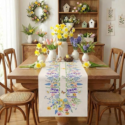 Spring Floral Table Runner Decorations, Calendula and Lavender Farmhouse Table - Image 2