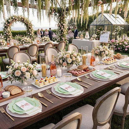 175Pcs Sage Green Plastic Plates - Image 5