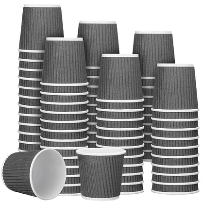 Yaomiao 200 Pcs 4 oz Disposable Espresso Coffee Cups Ripple Corrugated Paper by Yaomiao