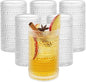 13 Oz Hobnail Drinking Glasses Set of 6 - Clear Multipurpose Glassware Sets, Decorative & Stylish Glasses Drinking Set for Bar, Kitchen, Cocktail Glassware, Garden - Home, Dining, & Kitchen