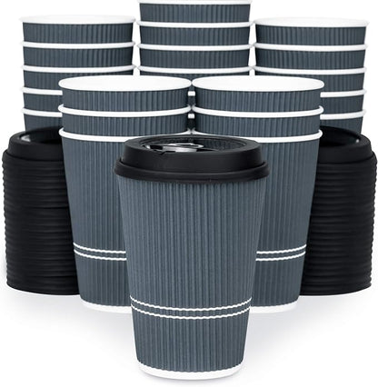 Disposable Coffee Cups With Lids - 12 oz To Go Coffee Cup With Lid. Durable - Image 3