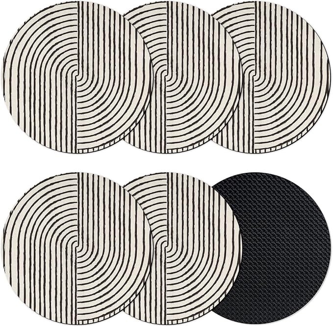 Abstract Geometric Coasters Set of 6, Absorbent Coasters by Unknown