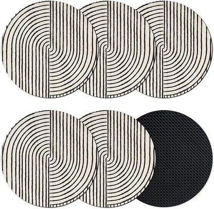 Abstract Geometric Coasters Set of 6, Absorbent Coasters by Unknown