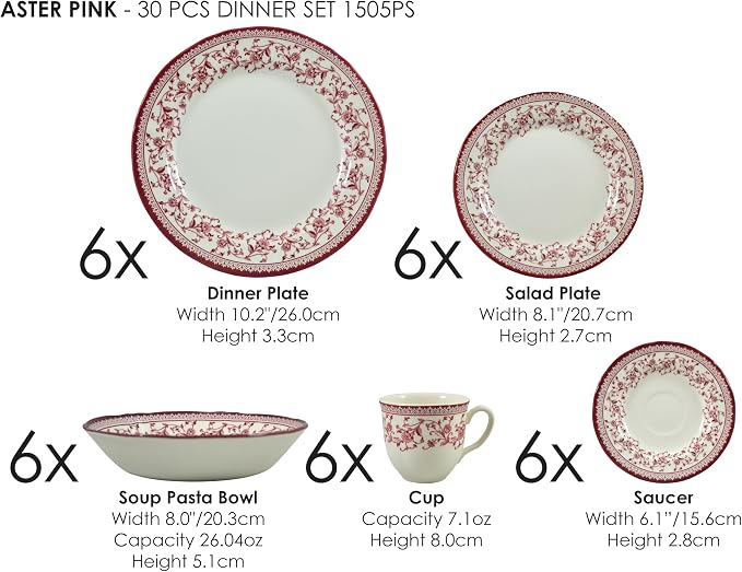 30-Piece Porcelain Dinnerware Set - Image 2