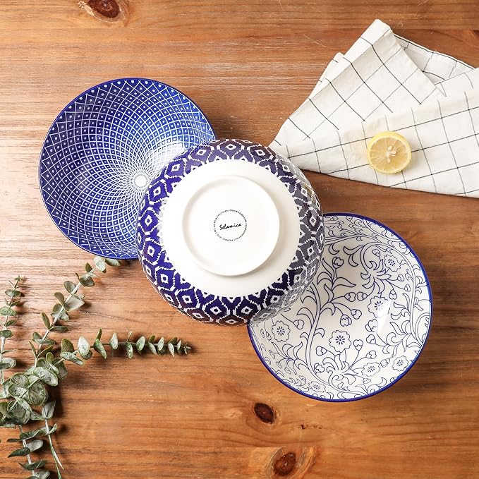 Selamica Ceramic Large Salad Bowls Set, 53 OZ Pho Bowls 8 Inch Soup Bowls - Image 6
