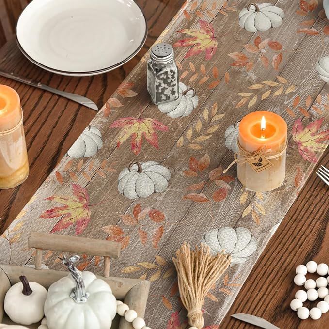 Artoid Mode 210 GSM Fall Table Runner 13x72 Inch Home Party Decor | Pumpkins - Image 4