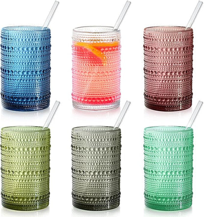 Colored Hobnail Drinking Glasses by Unknown