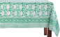 ATOSII Meadow Green 100% Cotton Rectangle Boho Summer Tablecloth, Block Print Floral Table Cloth Linen for Dining, Parties, Wedding, Outdoors Home Decor 72 X 108 Inches I 8 Seater