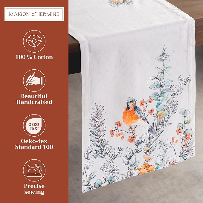 Maison d' Hermine Table Runner 100% Cotton 14.50" x 108" | Table Runners 108 - Image 2