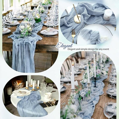 12 Pack Dusty Blue Cheesecloth Table Runner 10Ft, Gauze Table Runners 21.5 x - Image 6