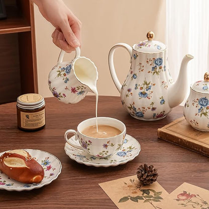 Flowers Ceramic Tea Set，Tea Sets - Image 5