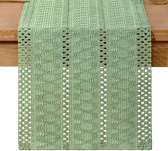 Boho Table Runner Summer Farmhouse Rustic Dining Dresser Scarf Home Decor | - Image 4