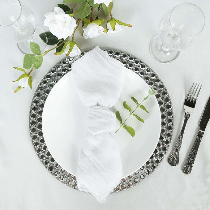 Efavormart 5 Pack | 24"x19" White Gauze Cheesecloth Napkins Cotton Dinner - Image 6