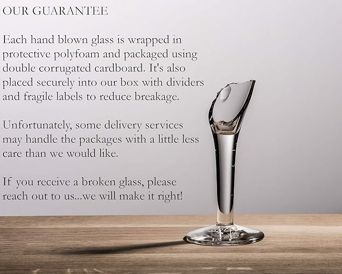 Dos Sueños Hand Blown Mexican Drinking Glasses – Set of 6 Natural Clear Glasses (14 oz each)