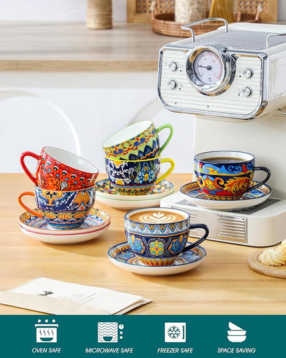 vancasso 8oz Porcelain Cappuccino Cups - Image 4