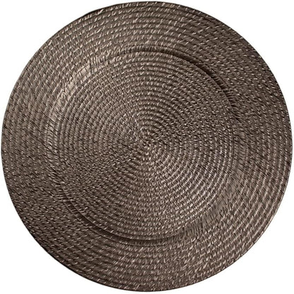 Efavormart 12-Pack Acrylic Charger Plates 13" Round Natural Brown - Image 2