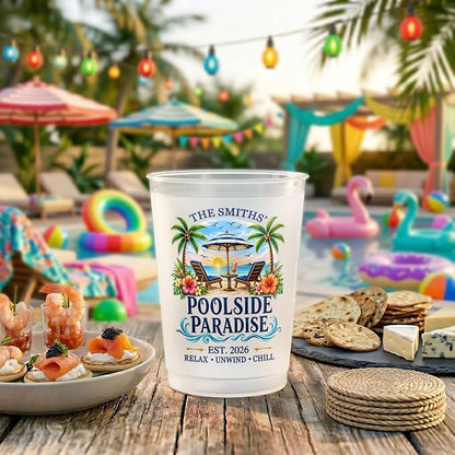 Custom Poolside Party Cups, Personalized Summer Vacation And Travel Gifts - Image 4