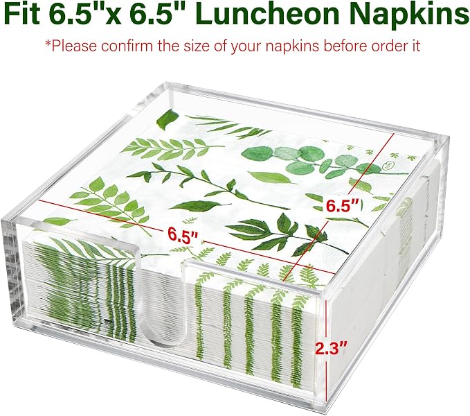 LotFancy Acrylic Napkin Holder, Dinner Napkin Holder - Image 2