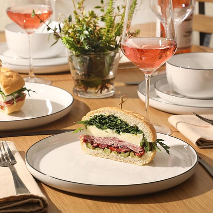 Gibson Home Oslo 12-Piece Porcelain Dinnerware Set – Dinner Plates, Salad - Image 2