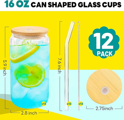 Joyclub 12pcs 16Oz Glass Cups - Image 2