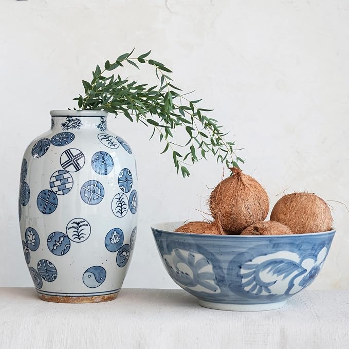 Creative Co-Op Hand Painted Stoneware Bowl - Image 3