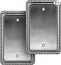 Henne Bery Rope Edge Decorative Wall Plate Switch Plate Outlet Cover (Single Blank, 2 Pack, Heirloom Silver)