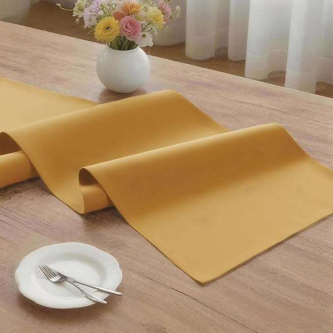 MEANMOY Gold Table Runner 36 Inches Long Waterproof Washable Table Runners | - Image 3