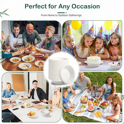 16 oz 128-Pack Compostable Paper Bowls, Disposable Salad & Soup Bowls, - Image 5