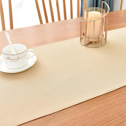 Faux Linen Small Table Runner Water Resistant 13 x 36 in, Coffee Table Runner - Image 7