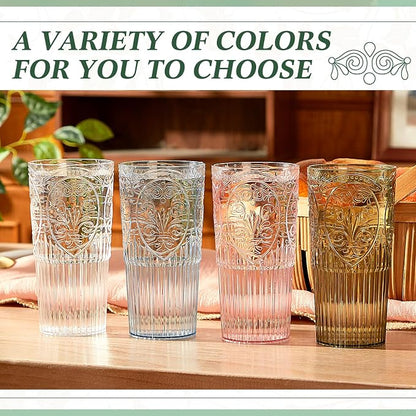 Wiwiqing 20oz Vintage Plastic Ribbed Tumblers Set of 12, Baby Shower, Birthday - Image 6