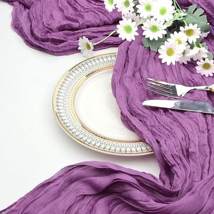 12 Pack Purple Cheesecloth Table Runner 35 x 120 Inch | Boho Gauze Cheese Cloth - Image 7