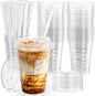 100 Pack - 16 oz Ratio Lines Iced Coffee Cups by HomeVital