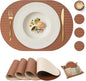 Woven Faux Leather Oval Placemats Set of 4/6 by Promattoo
