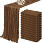 YMHPRIDE 12 Pack Cheesecloth Table Runner 35x120in Brown Table Runner | Boho by YMHPRIDE