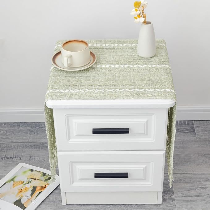 Farmhouse Rustic Sage Green Table Runner - Image 3