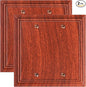 2-Pack Double Blank Wall Plate, Durable Natural Bamboo Fiber Wall Plate Cover,Wood Grain 1 Gang Wall Plate for Unused Outlets/Switches