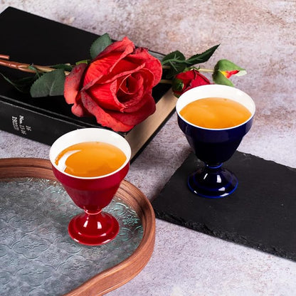 KAMMAK Tea Cup, 3oz Small Tea Cups Set of 2, Ceramic Tea Cups - Image 3