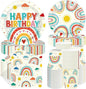 250 Pcs Retro Rainbow Birthday Party Decorations by Greencian
