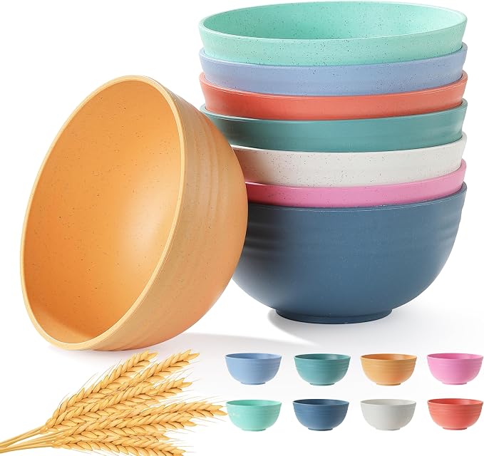 8PCS Cereal Bowl, Ohola Unbreakable Wheat Straw Cereal Bowls, Microwave & by Ohola+KITCHEN+SUPPLIES