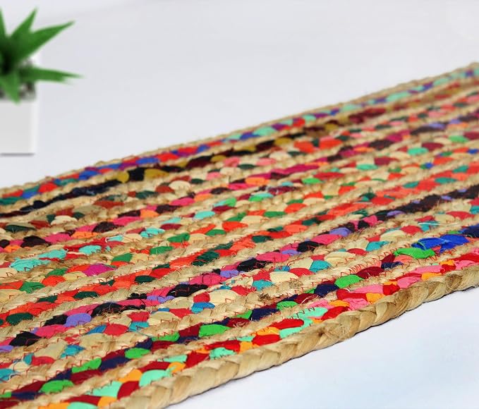 COTTON CRAFT Jute Chindi Table Runner - Image 2