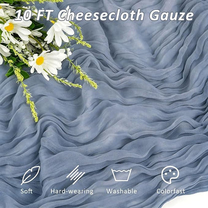 Cheesecloth Table Runner, 120 Inch 10 FT, Dusty Blue | 1 Pack, 35x120 Inches - Image 2