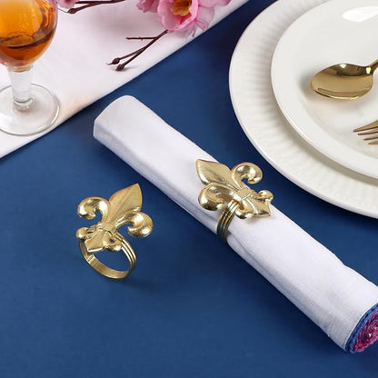 Gold Napkin Rings - Set of 12 | Elegant Metal Serviette Holders for Cloth Napkins | Durable & Reusable Table Decor for Dining, Weddings, Parties, Holidays & Special Events - ALPHA Living HOME