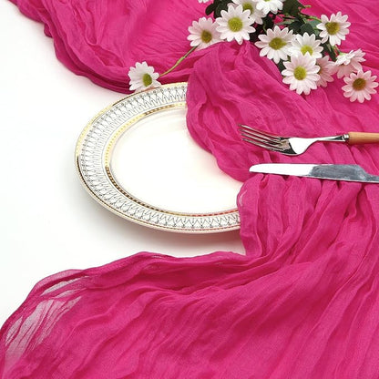 12 Pack Hot Pink Cheesecloth Table Runner 10ft Boho Gauze Fabric Cheese Cloth - Image 7