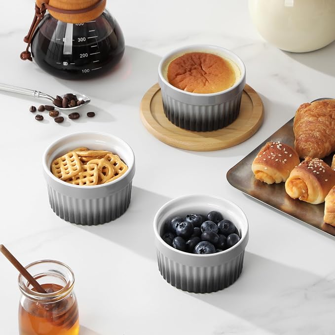 MALACASA Ramekins 6 oz Oven Safe, Small Ceramic Souffle Dishes - Image 6