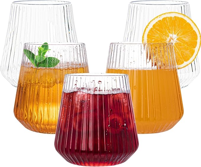 N9R 24PCS Plastic Wine Glasses Disposable, 14 oz Cocktail & Spritz Glasses | by N9RTABLEWARE