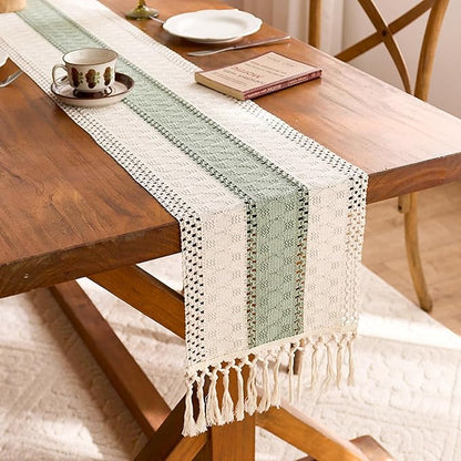 Sage Green Table Runner 108 Inches Long - Image 2