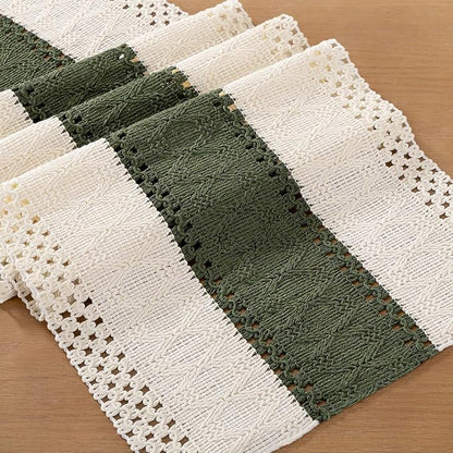Boho Table Runner Summer Farmhouse Rustic Dining Dresser Scarf Home Decor | - Image 2