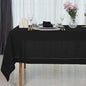 D'Moksha Homes Black Linen Tablecloth for Rectangle Tables 60 x 102 Inch - Classic Hemstitch 100% Pure Linen Black Table Cloth - Machine Washable Dining Tablecloth for Spring, Easter